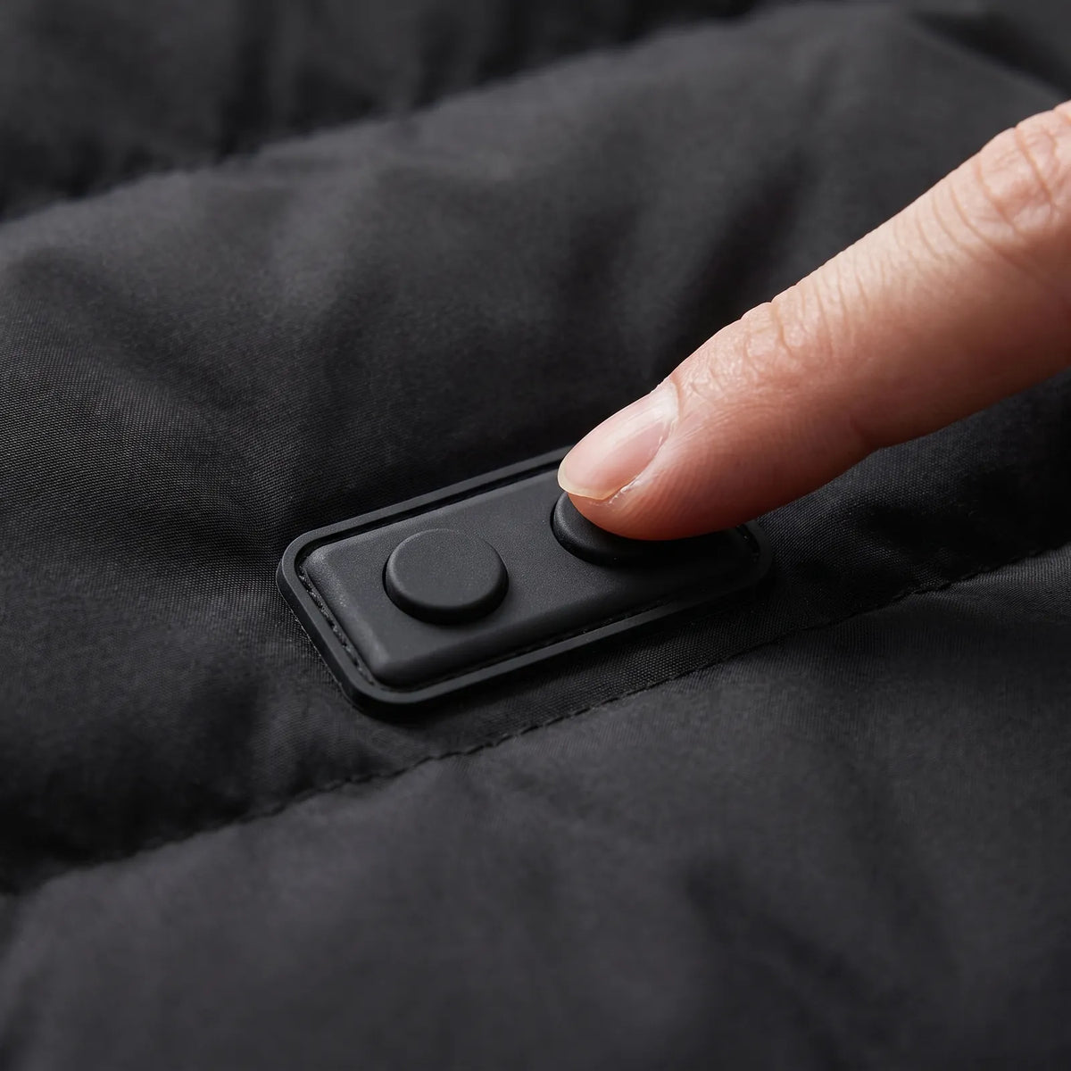 Control panel on the chest of the heated vest 2.0