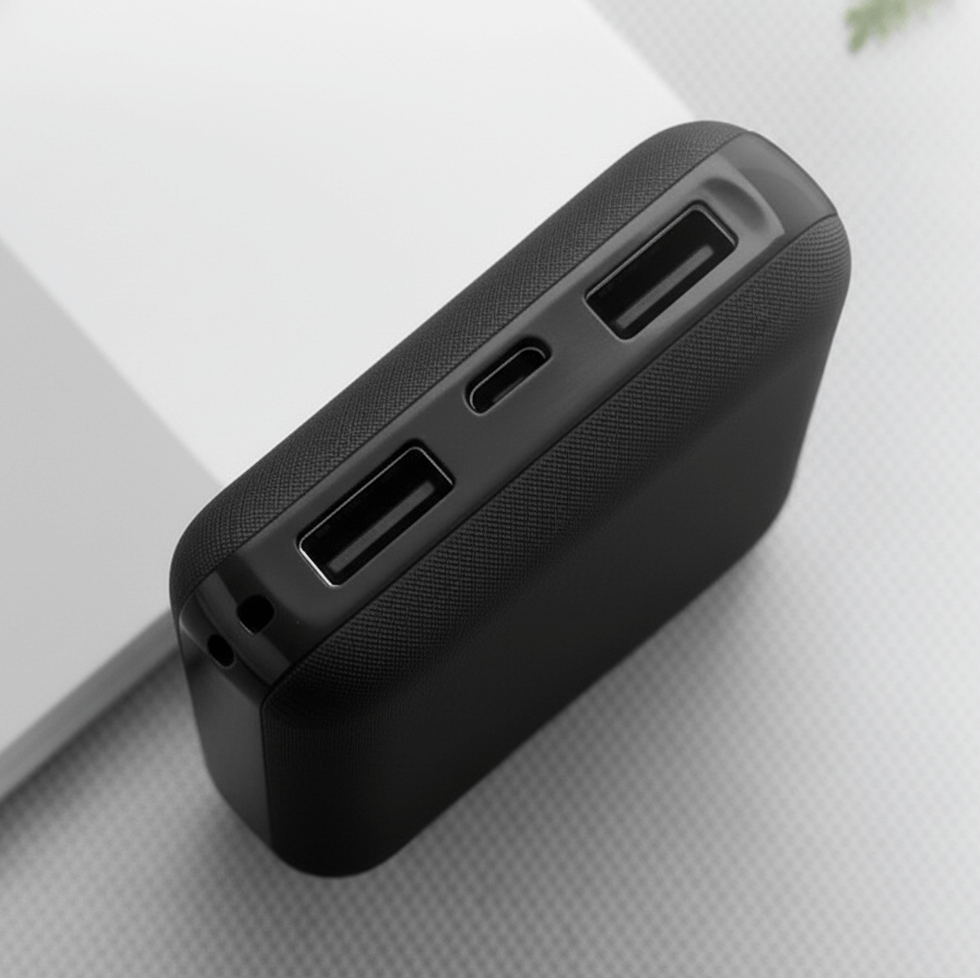 Close-up of the ports on the BergHeat power bank