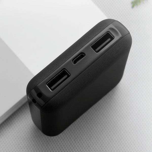 Close-up of the ports on the BergHeat power bank